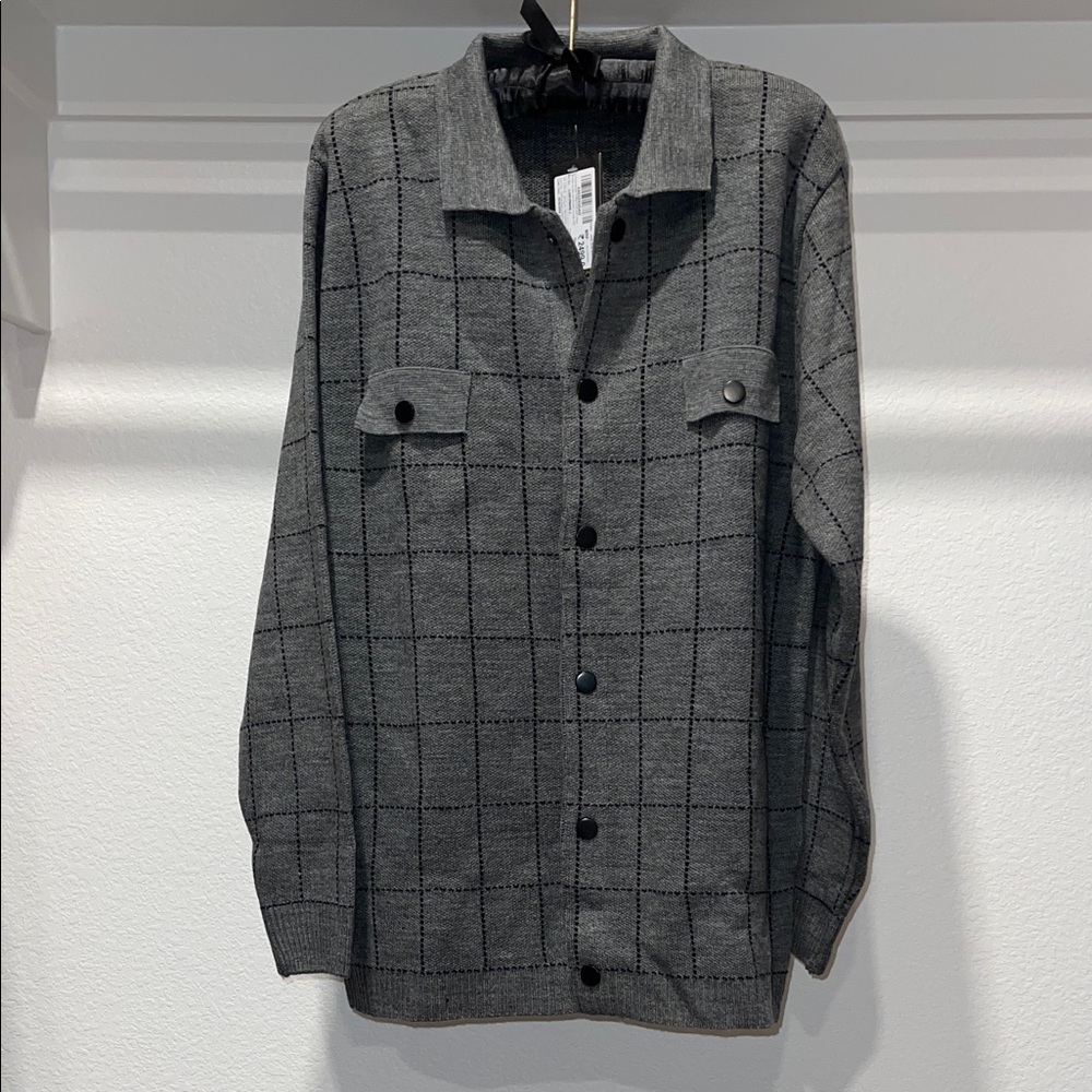 Gray Checkered Men's sweater